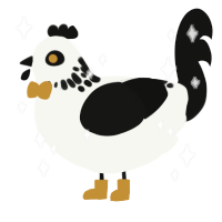 2010, a white and black chicken with a neck-speckle pattern