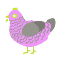 A lavender and ash chicken with a lace pattern