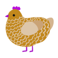 Crispy, a ochre and beige chicken with a lace pattern