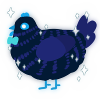 A tumblr and navy chicken with a bar pattern