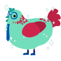 willard tapeworm, a mint and crimson chicken with a neck-speckle pattern