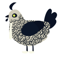 A silver and tumblr chicken with a double-lace pattern