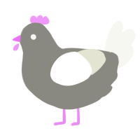 A ash and white chicken