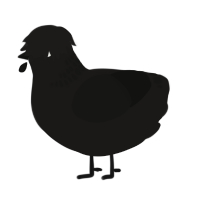 A sable and black chicken with a neck-band pattern