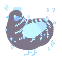 A brown and cream chicken with a half-bar pattern