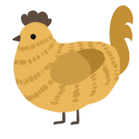 A honey and gold chicken with a bar pattern