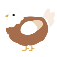 A brown and cream chicken with a head pattern