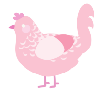 A rose chicken with a half-lace pattern