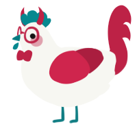 A white and crimson chicken