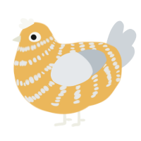 A honey and mist chicken with a bar pattern