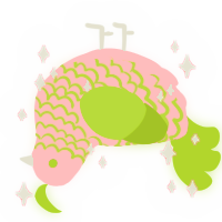 A rose and chartreuse chicken with a lace pattern