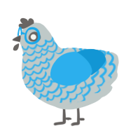 A silver and sky chicken with a lace pattern