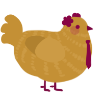 golden, a gold chicken with a bar pattern