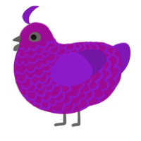 A plum and violet chicken with a lace pattern
