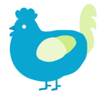 A cerulean and apple chicken