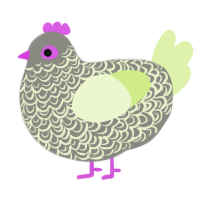 A ash and apple chicken with a double-lace pattern