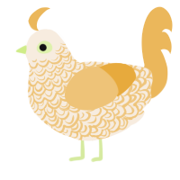 A cream and honey chicken with a double-lace pattern