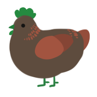 A bark and russet chicken with a neck-band pattern