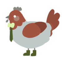 A silver and russet chicken with a head pattern