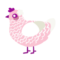 桜, a rose and white chicken with a lace pattern