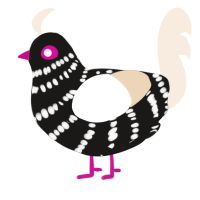 A sable and cream chicken with a bar pattern