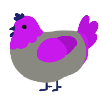 A ash and amethyst chicken with a head pattern