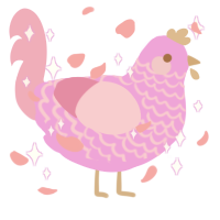 milk strawberry, a lavender and pink chicken with a lace pattern