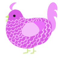 A orchid and lavender chicken with a lace pattern