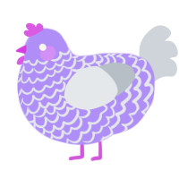 時間, a lilac and mist chicken with a lace pattern