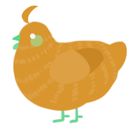 A orange chicken with a bar pattern