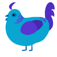 A cerulean and indigo chicken with a neck-band pattern