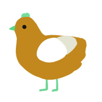 A ochre and white chicken