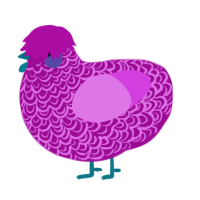 A plum and orchid chicken with a double-lace pattern
