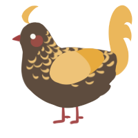 A bark and honey chicken with a half-lace pattern