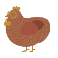 A brown and russet chicken with a lace pattern