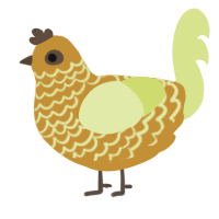 A gold and lemon chicken with a lace pattern
