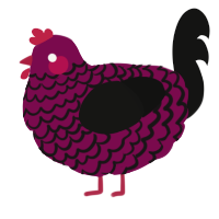A wine and black chicken with a lace pattern