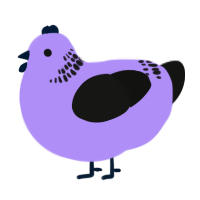 Lamp, a lilac and black chicken with a neck-band pattern