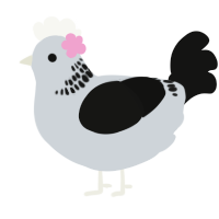 Babiest, a mist and black chicken with a neck-band pattern