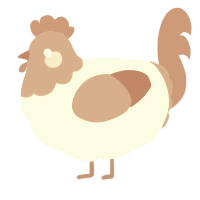 A mist and vermilion chicken with a head pattern