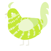 A lime and apple chicken with a bar pattern