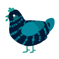 A tumblr and sea chicken with a bar pattern