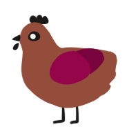 A russet and maroon chicken