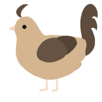 A beige and bark chicken