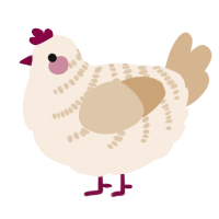A cream and beige chicken with a half-bar pattern