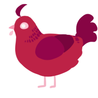 A crimson and maroon chicken with a neck-band pattern