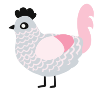 A mist and rose chicken with a lace pattern