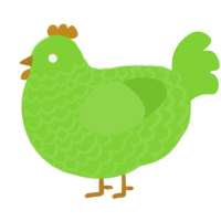 A grass chicken with a lace pattern