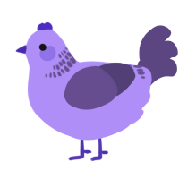A lilac and overcast chicken with a neck-band pattern