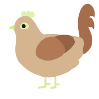 A beige and brown chicken